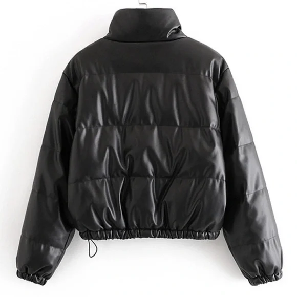 Leather Puffer Jacket - Picture 6 of 10